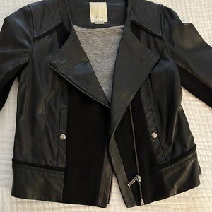 Elevenses Black Multi Media Leather Jacket